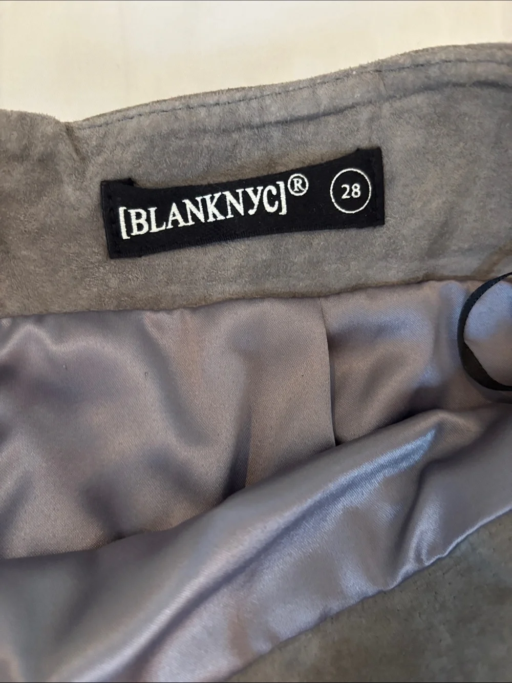 Blank NYC Taupe Genuine Suede Lace-Up Mini Skirt size 28